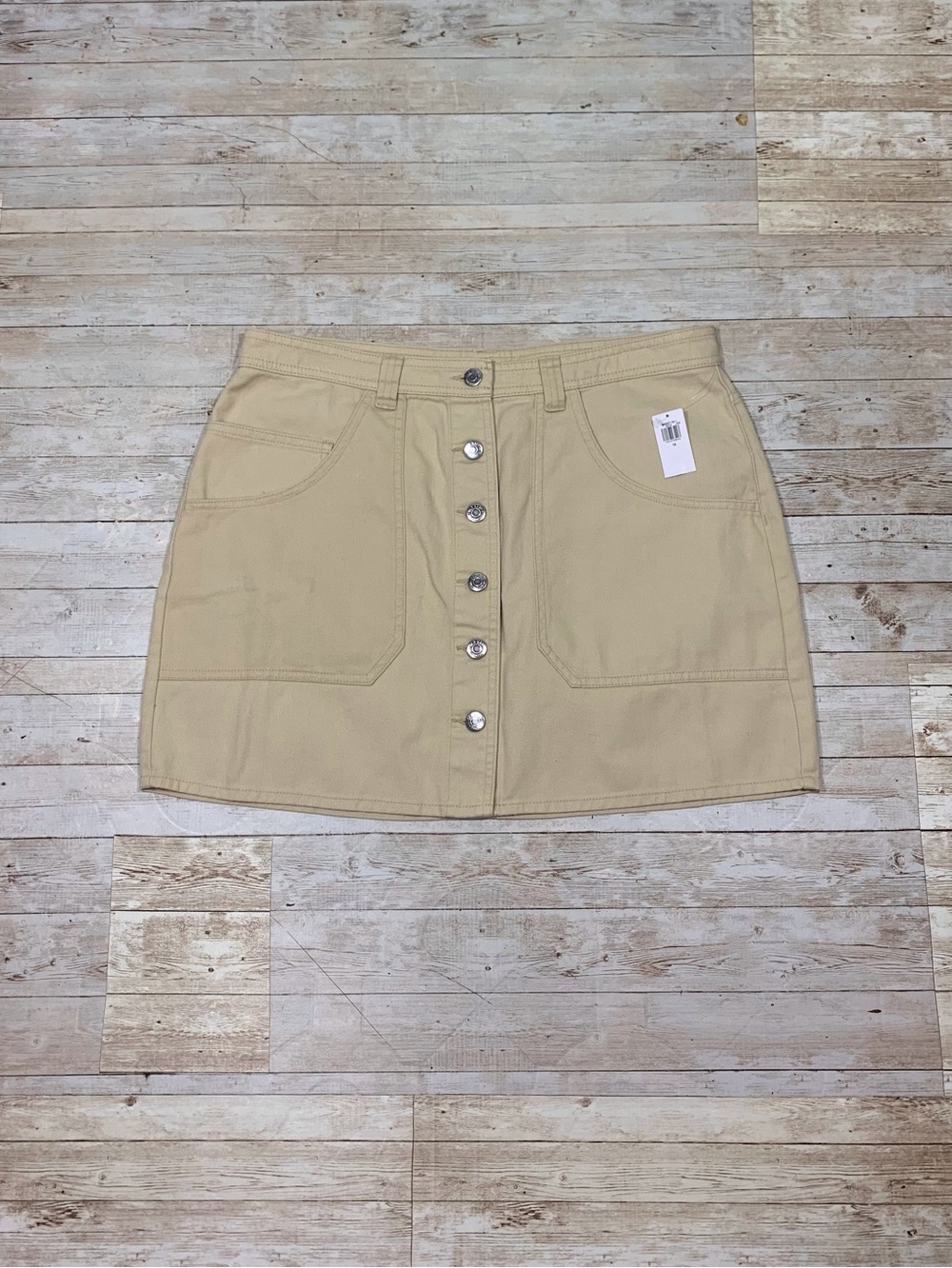 Old Navy Skirt Size 12 (Large) 100% Cotton Tan A-Line Mini Utility Cargo NWT